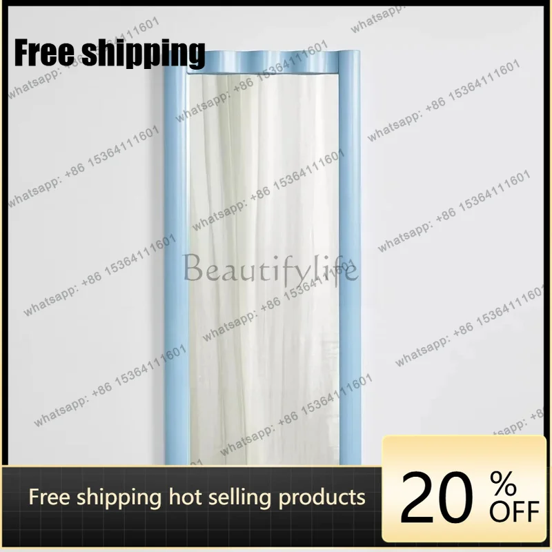 Factory DirectSky blue designer waves, high-value floor-to-ceiling mirror in bedroom and living room