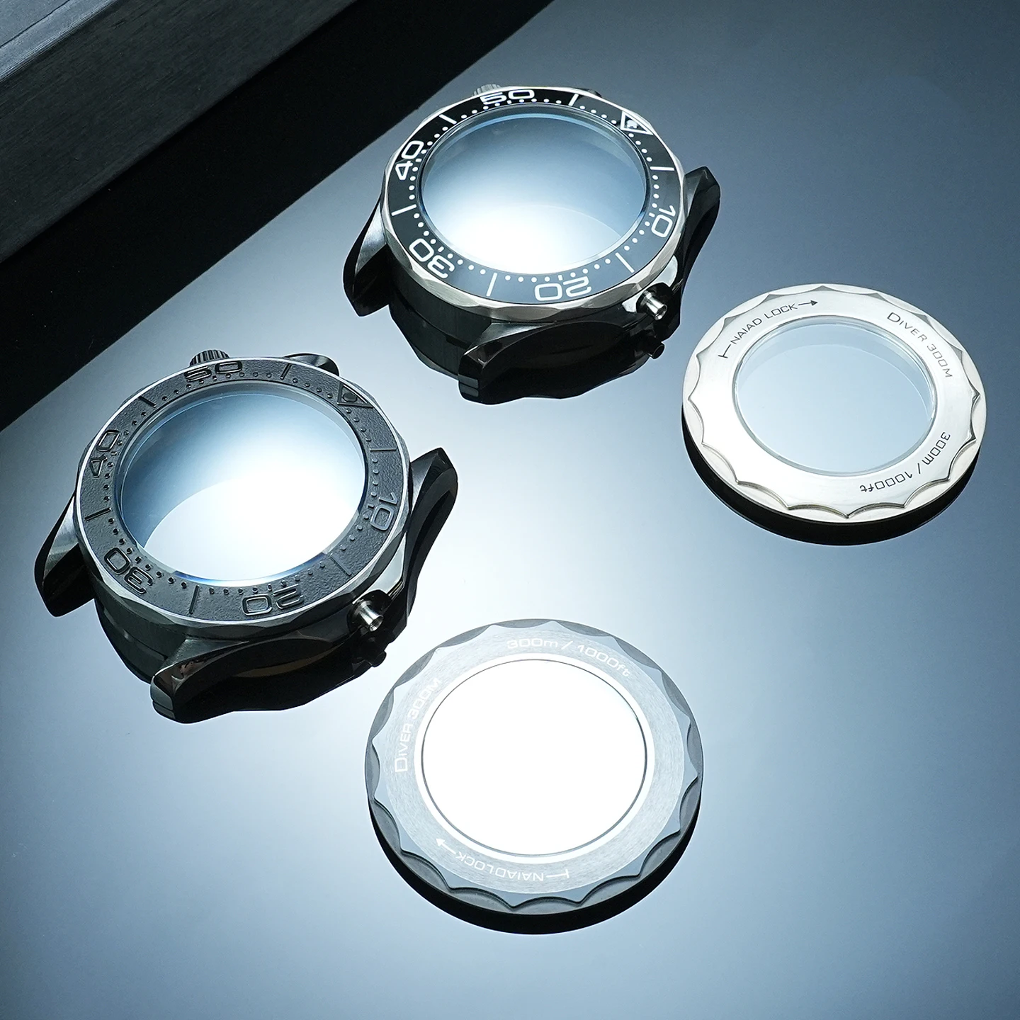 For Omega Seamaster 300 series 43mm dial ceramic case 2824 movement ceramic shell sapphire glass mirror men's watch accessories