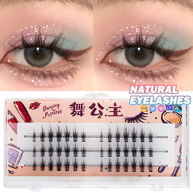 DINGSEN 3 Reihen Natürliche Flauschige Cluster-Wimpern Einzelne Manga-Wimpern Künstliche Wimpern für DIY-Verlängerungen Anime-Stil für Anfänger – Detail 6