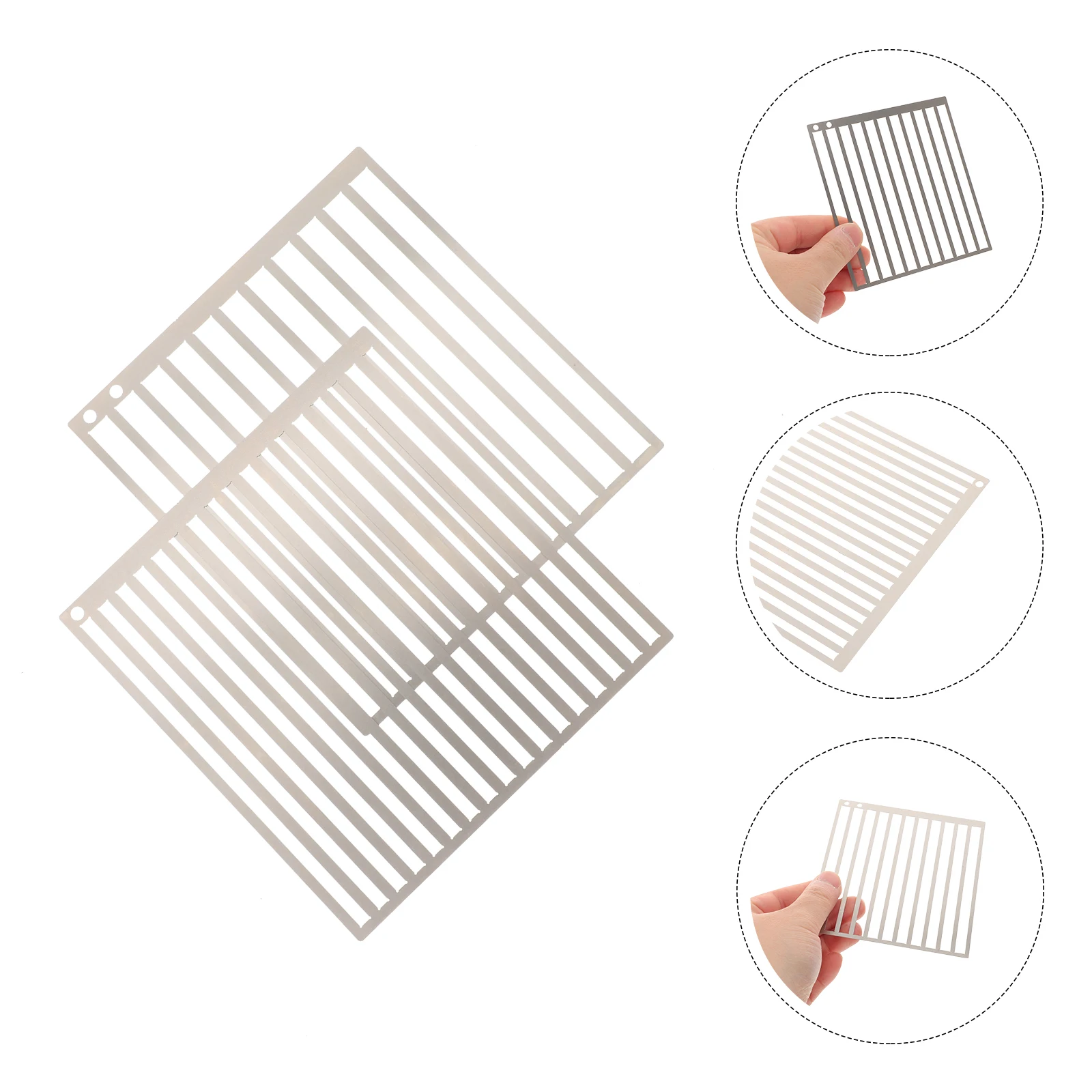 

2Pcs Diamond Art Ruler Stainless Steel Drill Alignment Tool for Diamond Art Painting Precise Grid Placement Straight