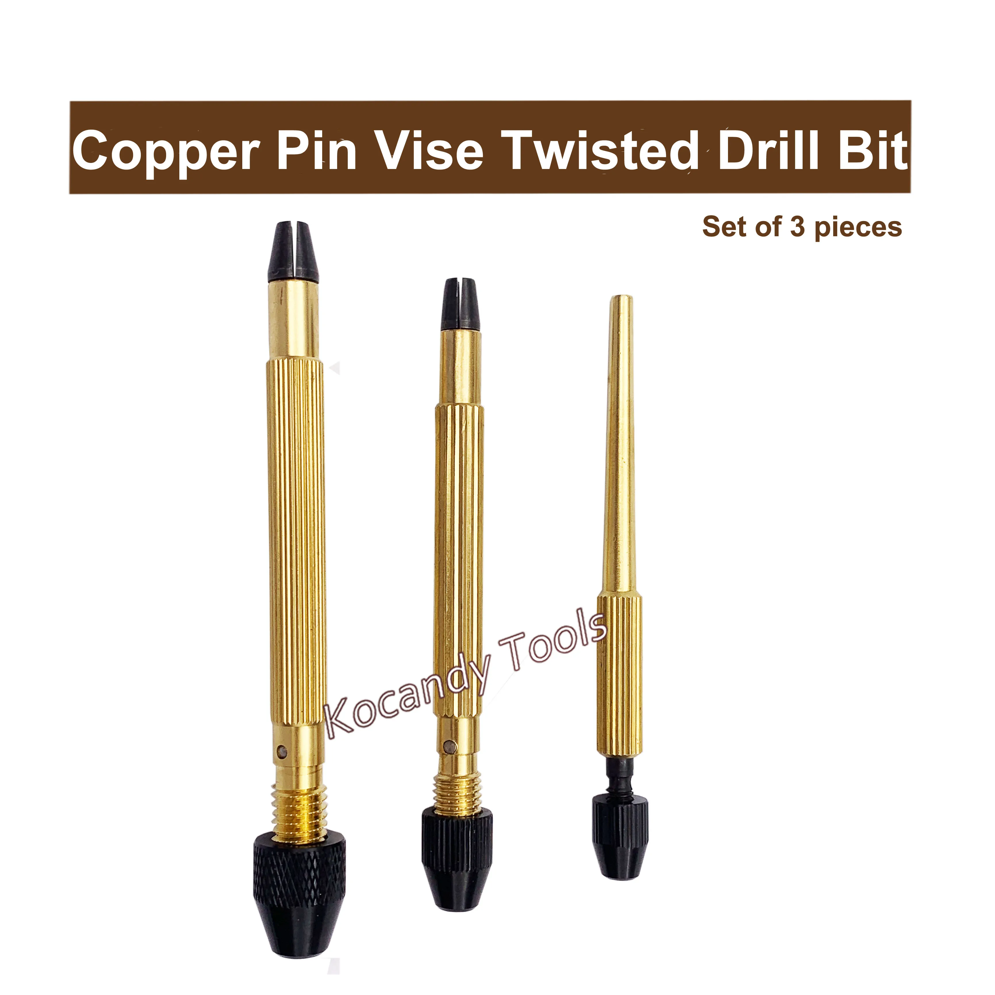 

3pcs Copper Pin Vise,Twisted Drill Bit Hand Drill 3.9/3.5/3.1 in Watch Repairing Tool for Watchmakers or Jewelry Processing