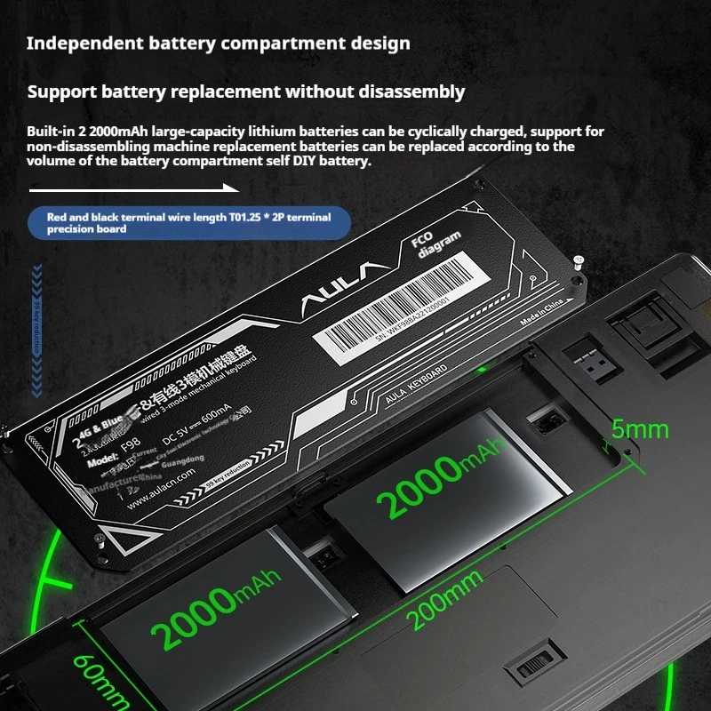 Imagem -04 - Teclado Mecânico Transparente Personalizado Jogos de Vídeo sem Fio Bluetooth Rgb Hot Plug o Terceiro Exame Simulado Quente Aula-f98