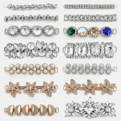 Free Shipping 12 pcs/lot Rhinestone Shoe Buckle Apparel Buckle Bridal Bikini Connector Headband Connector LWHB036