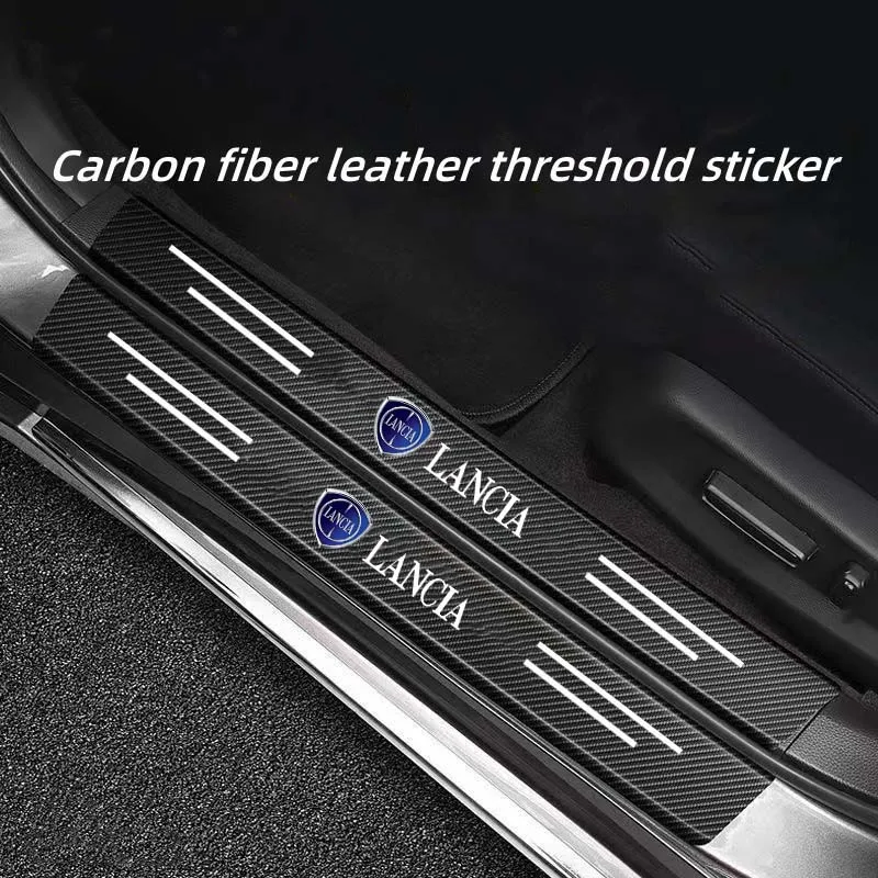 Suitable for Lancia ypsilon delta musa STATOS Y car threshold strip protection sticker carbon fiber welcome pedal anti scratch