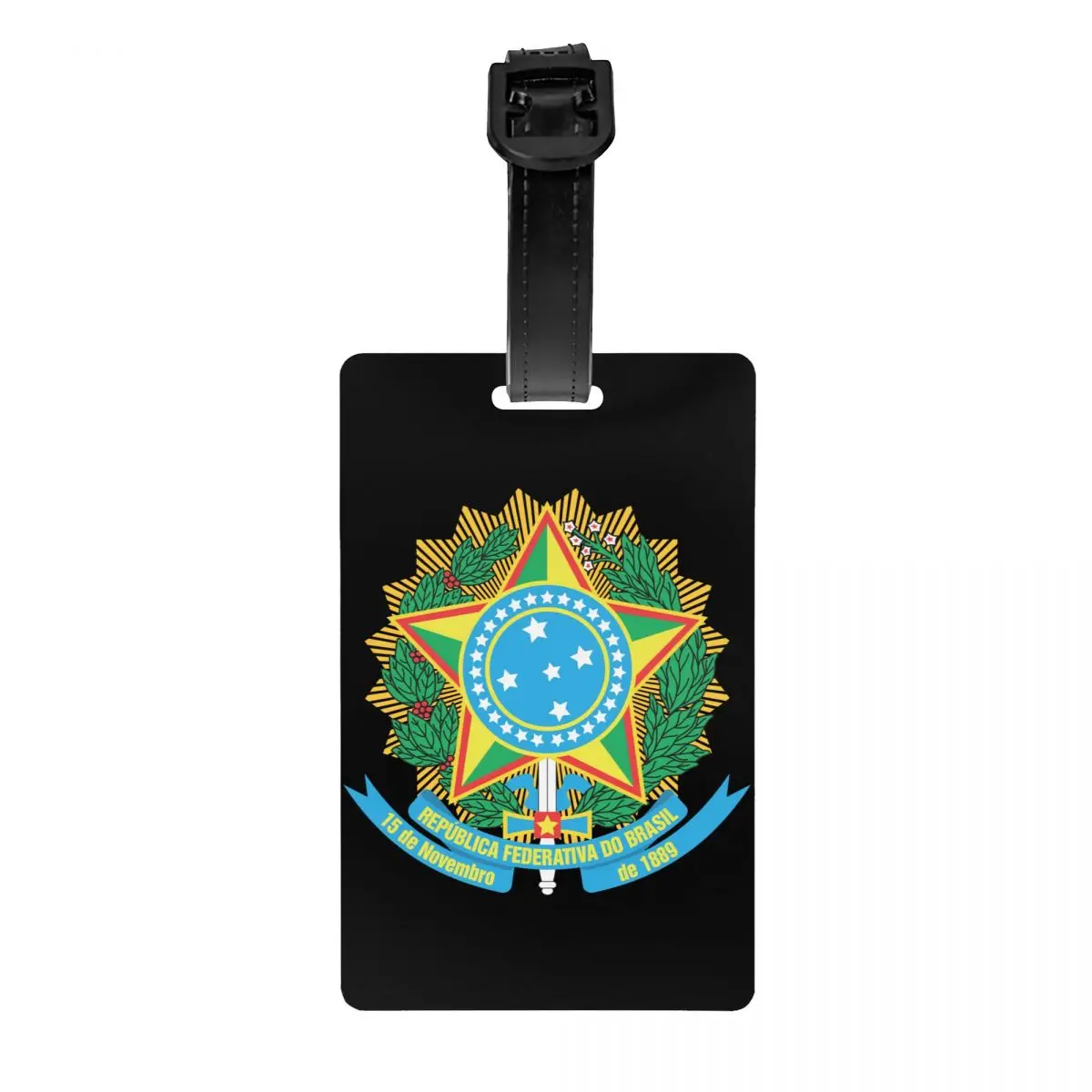 Custom Brazil National Emblem Luggage Tag Custom Brazilian Map And Flag Baggage Tags Privacy Cover ID Label