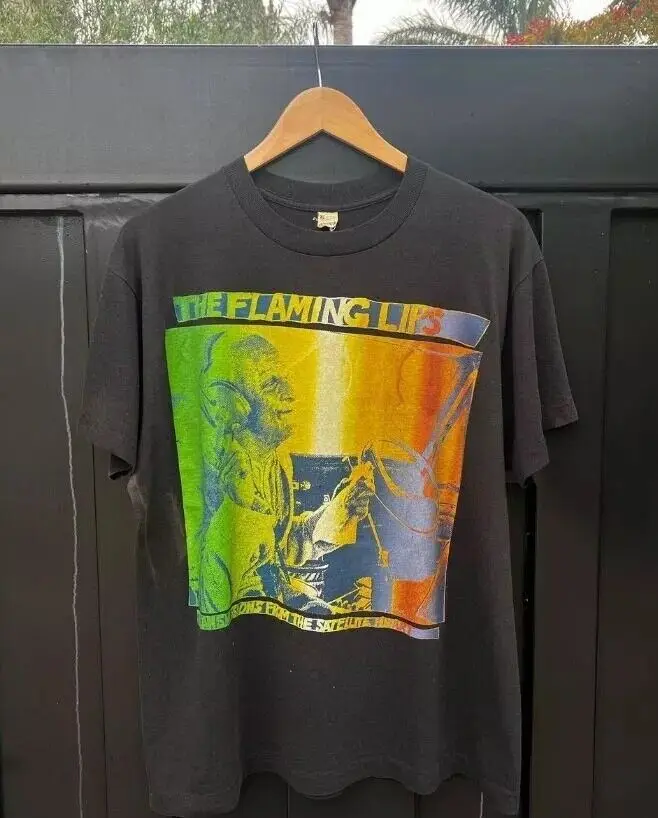 

The Flaming Lips Black хлопковая футболка с коротким рукавом Reprint унисекс S-5XL Men Women