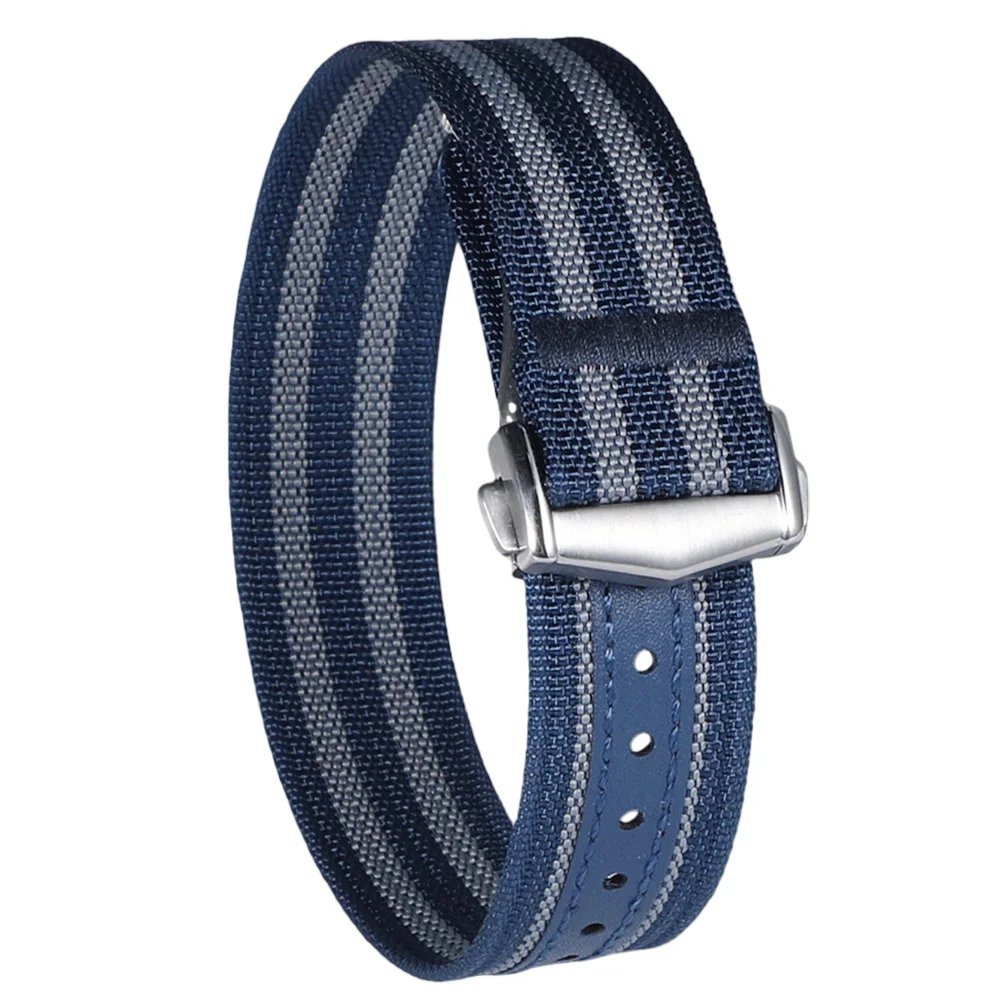 Premium geripptes Uhrenarmband mit Faltschließe, Nylon, 20 mm, 22 mm, Uhrenarmband für Omega, Faltschließe, Sportarmband für Herren