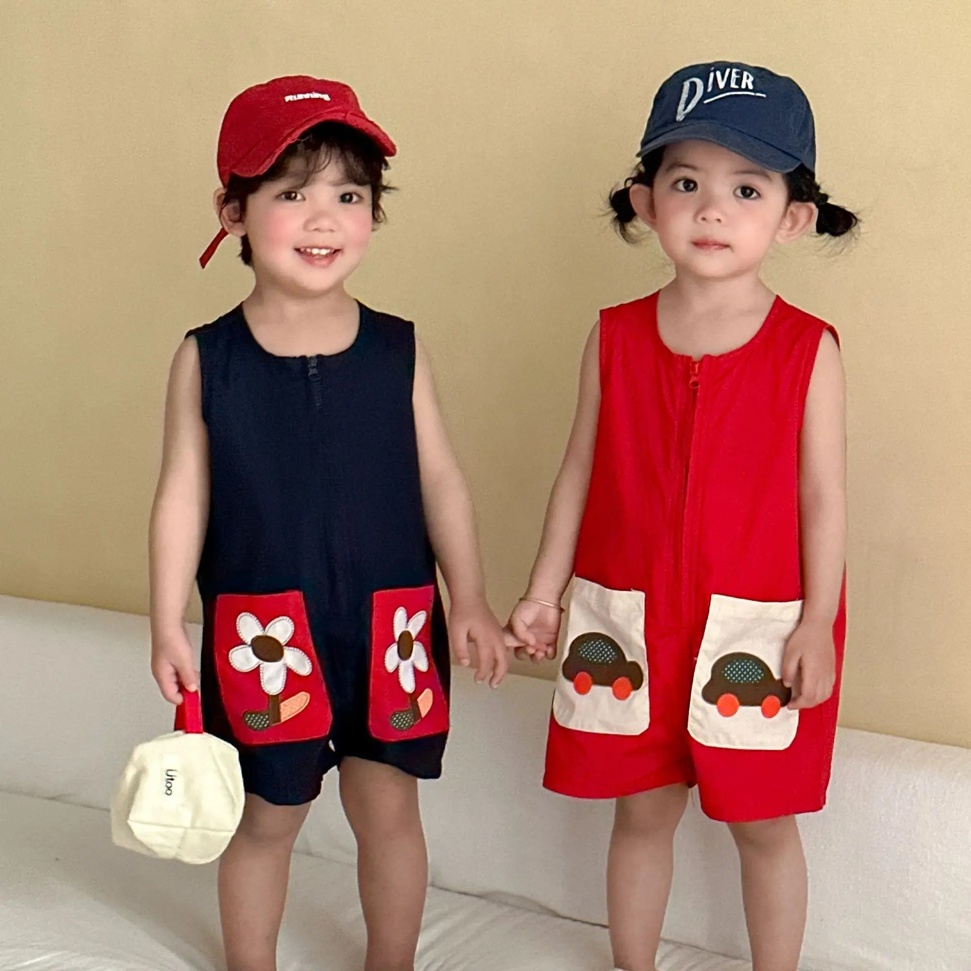 

2026 Summer New Children Jumpsuit Boys Girls Loose Playsuit Baby Casual Overalls Cotton Kids Shorts Toddler Clothes