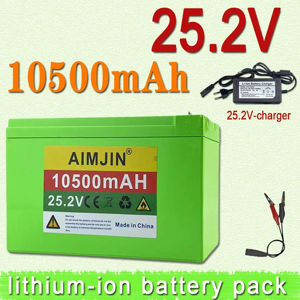 

25.2V 24V 10500mAh lithium ion 18650 battery pack 6S3P suitable for spray wheelchairs, children's electric toys+25.2V 2Acharger