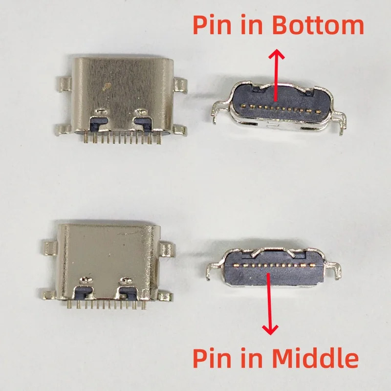 100pcs USB-3.1 USB Connector Type C Horizontal Mid Mount 16P Female 1.6mm through board 0.8mm for charger adapter DIY Type C