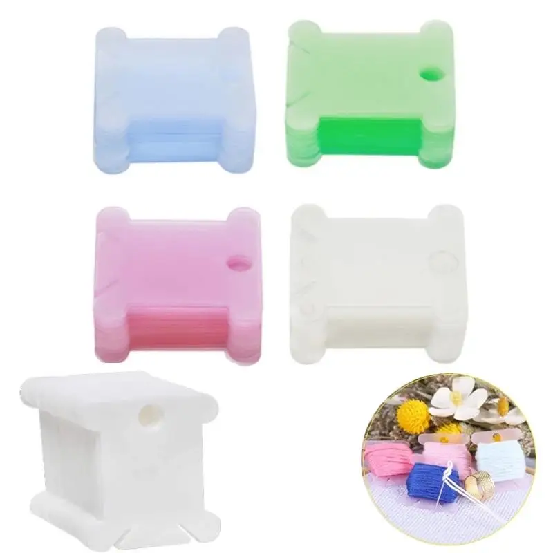 Plastic Embroidery Floss Bobbins Embroidery Floss Organizer for Cross Stitch Yarn Bobbin Winder for DIY Sewing Thread Storage