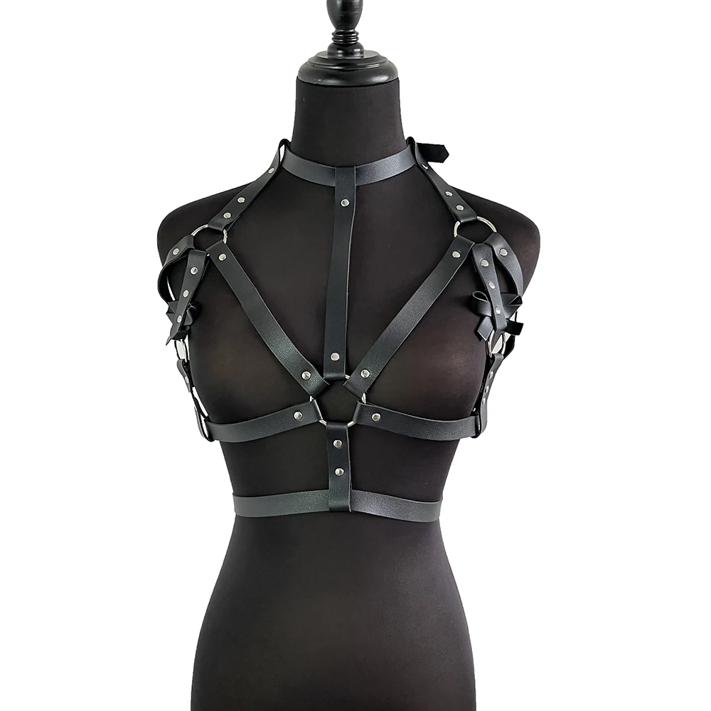 Leather Lingerie Bra Body Porno Bondage Sexy Harness Women Garter Belt Cage Suspender Stocking Gothic Belt Sexy Accessories