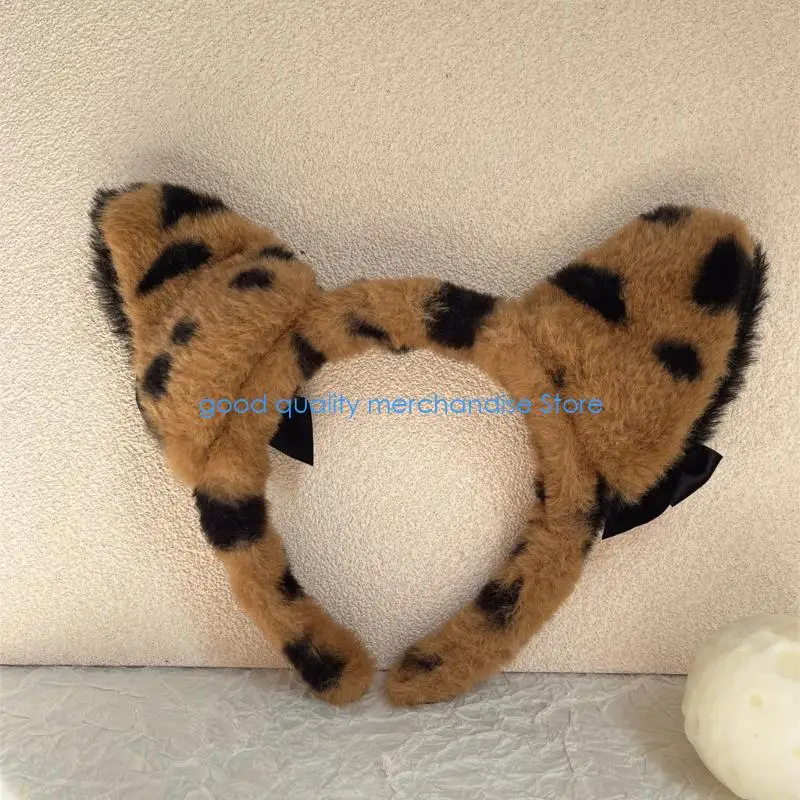 Y5JD-orejas gato peludas únicas con campanas, accesorio para cabello felpa suave, adición divertida para fiestas