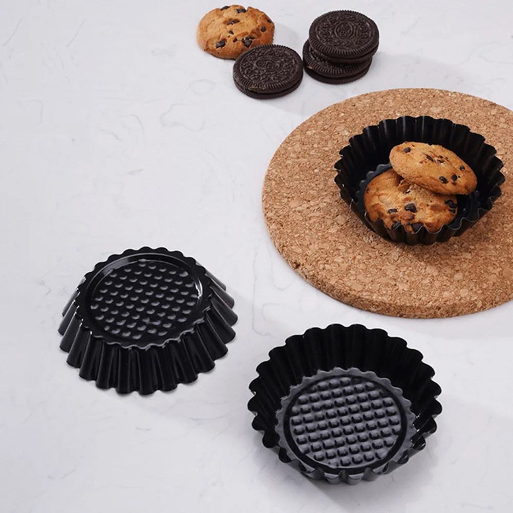 

12pcs Egg Tart Baking High-Carbon Steel Non-Stick Tartlet Mold For Desserts Baking Tool Pastry Pie Diy Mold