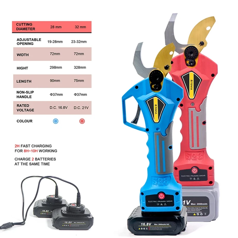 

Cordless Pruner Lithium-ion Pruning Shear Efficient scissors Bonsai Electric Tree Branches garden tools electric SC-8601