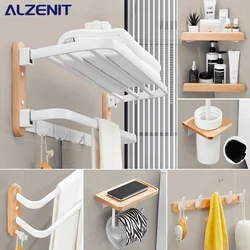 White Solid Wood Towel Rack Hanger Wall Shelves Walnut Bath Folding Bars Hooks Toilet Brush Paper Holder Bathroom Hardware Parts