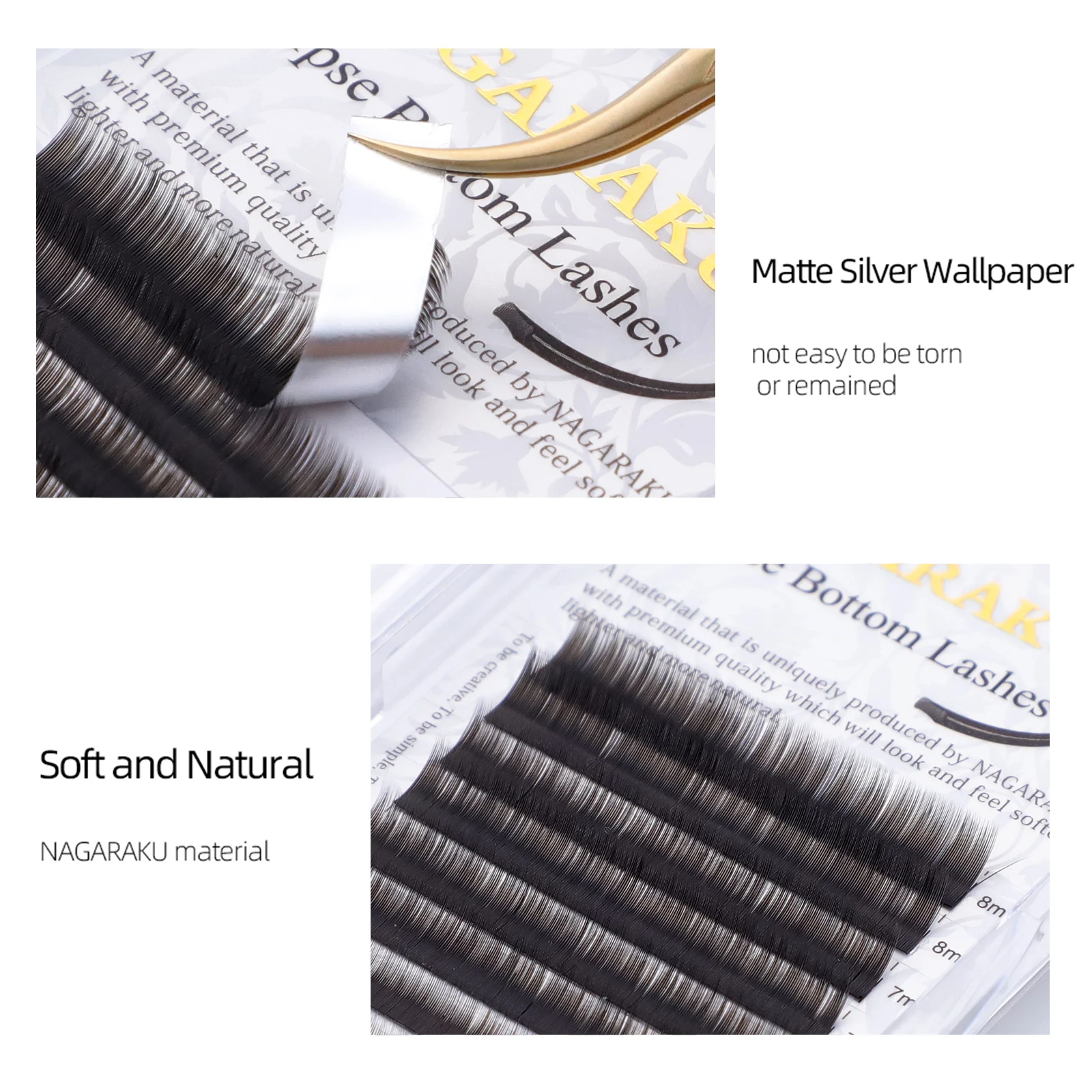 NAGARAKU Wimpernverlängerung für die untere Wimpernreihe, Ellipse Classic Curl, 5mm 6mm 7mm, schwarze Augenbrauenwimpern – Detail 6