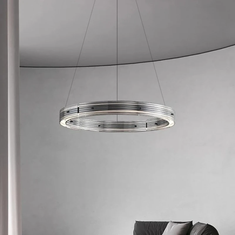 

MZISOSOD for Luxury Modern Living Room Pendant Light for Bedroom Dining Room Lighting High End Glass Cover Circular Ceiling