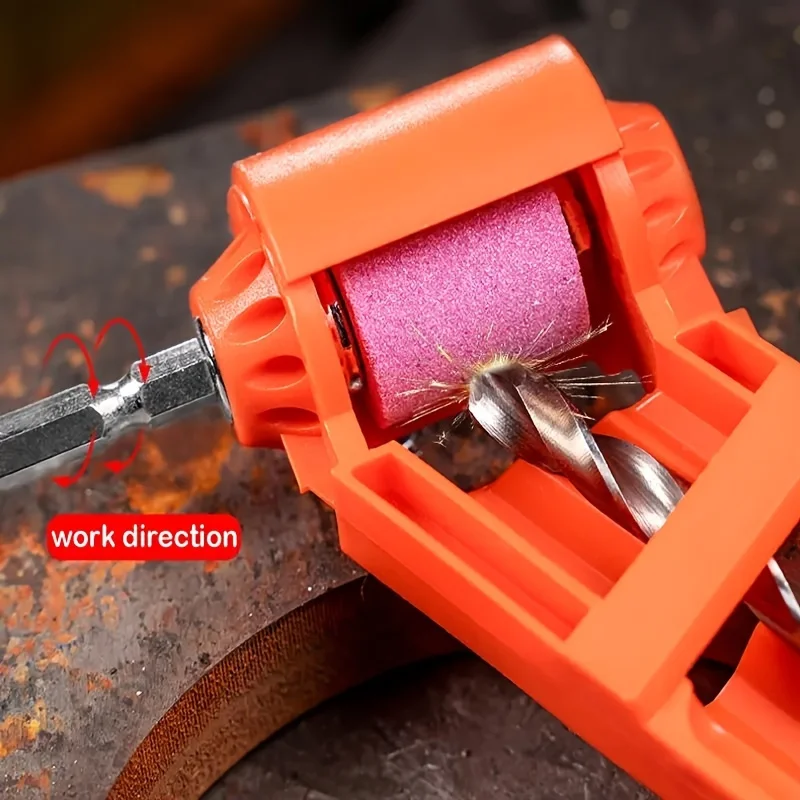 

Portable Drill Bit Sharpener with Corundum Wheel for 2-12.5mm Bits, High Precision Angle Fix Tool, Electric Drill Attachment for