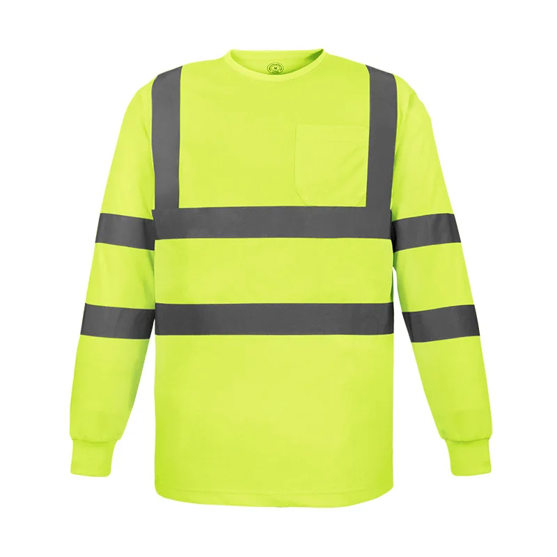 Hi Vis Short Long Sleeve Safety T Shirt Reflective Two Tone Orange Navy Round Collar Work Shirt