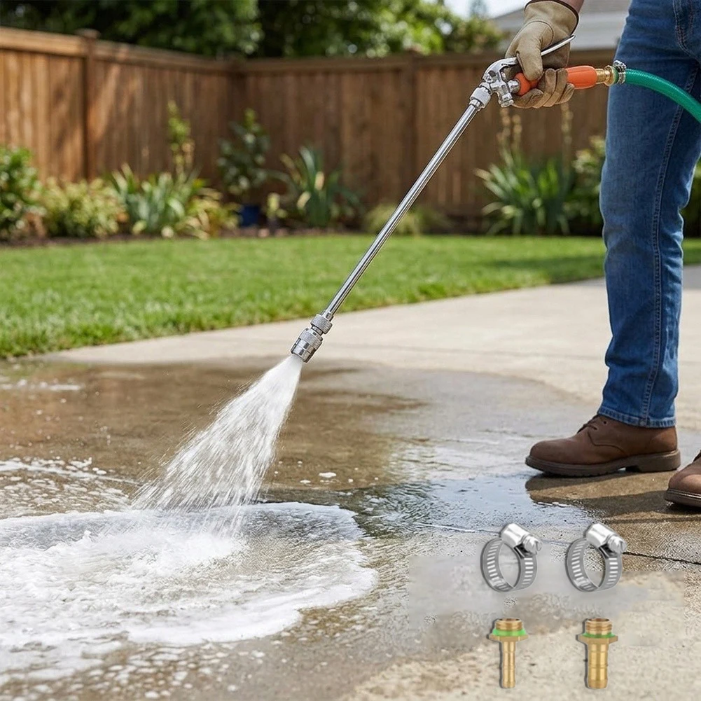 Sprayer Wand 29 Inches Long Built from Metal with Shut Valve and 1/4 3/8 1/2 Brass Barbs for For garden Applications
