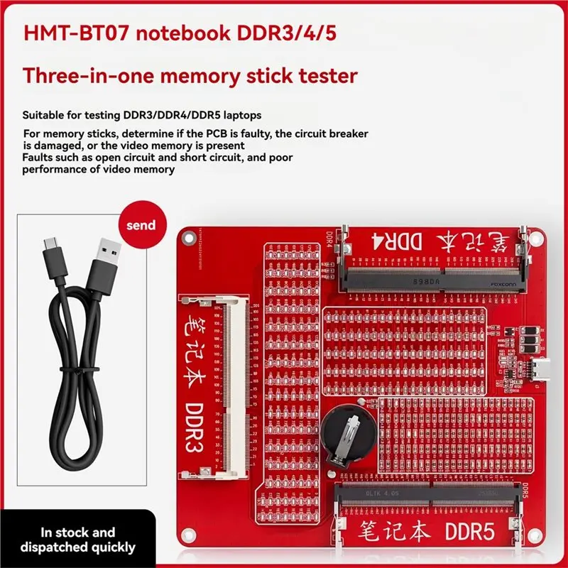 A72Z DDR3/4/5 Memory Tester Universal RAM Module Analyzer Troubleshooting Tool for Laptop Desktop Server Computer