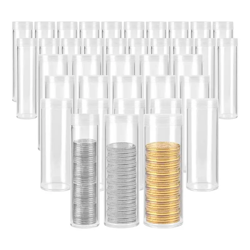[NEW!A08R】 Coin Tubes Assorted Sizes Coin Storage Tubes Nickel Coin Tubes Coin Collection Supplies