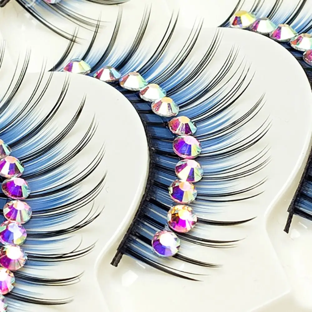 

Manga Eyelash Rhinestone False Eyelashes Long Thick Full Strip Lashes Natural Fluffy Glitter Eye Eyelashes Performance
