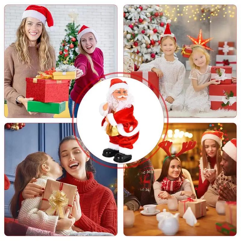 دمية سانتا كلوز Twerking سانتا لينة تماثيل سانتا كلوز الرسوم المتحركة دمى الرقص سانتا كلوز التفاعلية للأطفال لعيد الميلاد #4