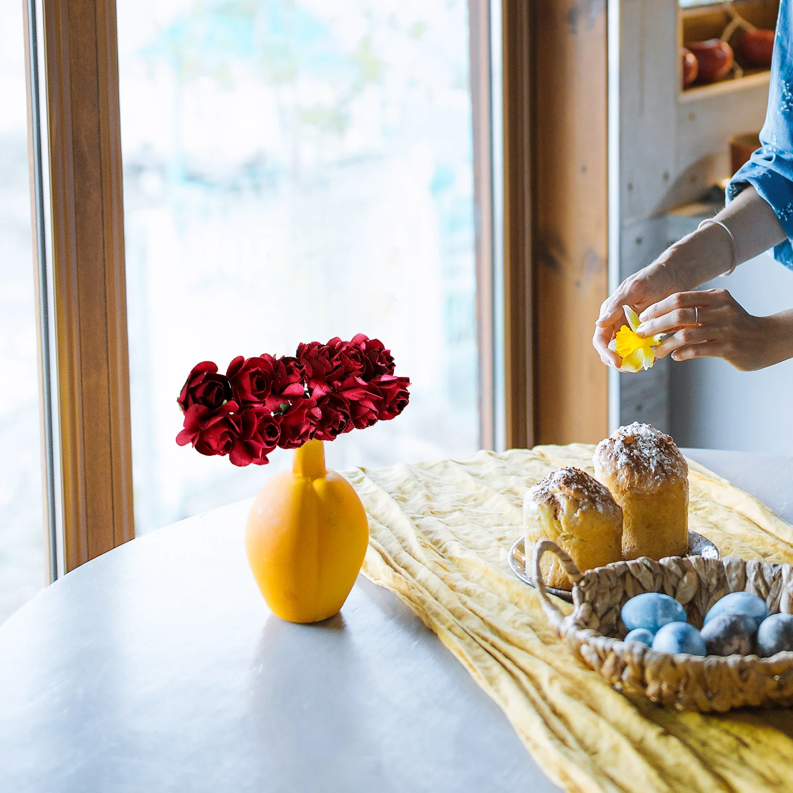 

144 Pcs Rose Flower Decorations Handmade Party Home Wedding Party Paper Flowers Decor Small Paper Flowers