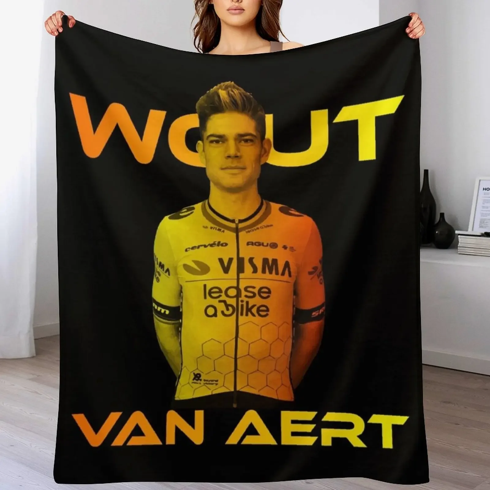 

Wout van Aert Throw Blanket Polar Decorative Sofas Beautifuls Blankets