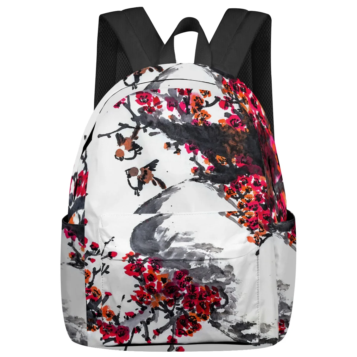 

Ink Painting Sparrow Plum Blossom Backpacks Teenagers Student School Bags Laptop Backpack Men Women Female Travel Mochila