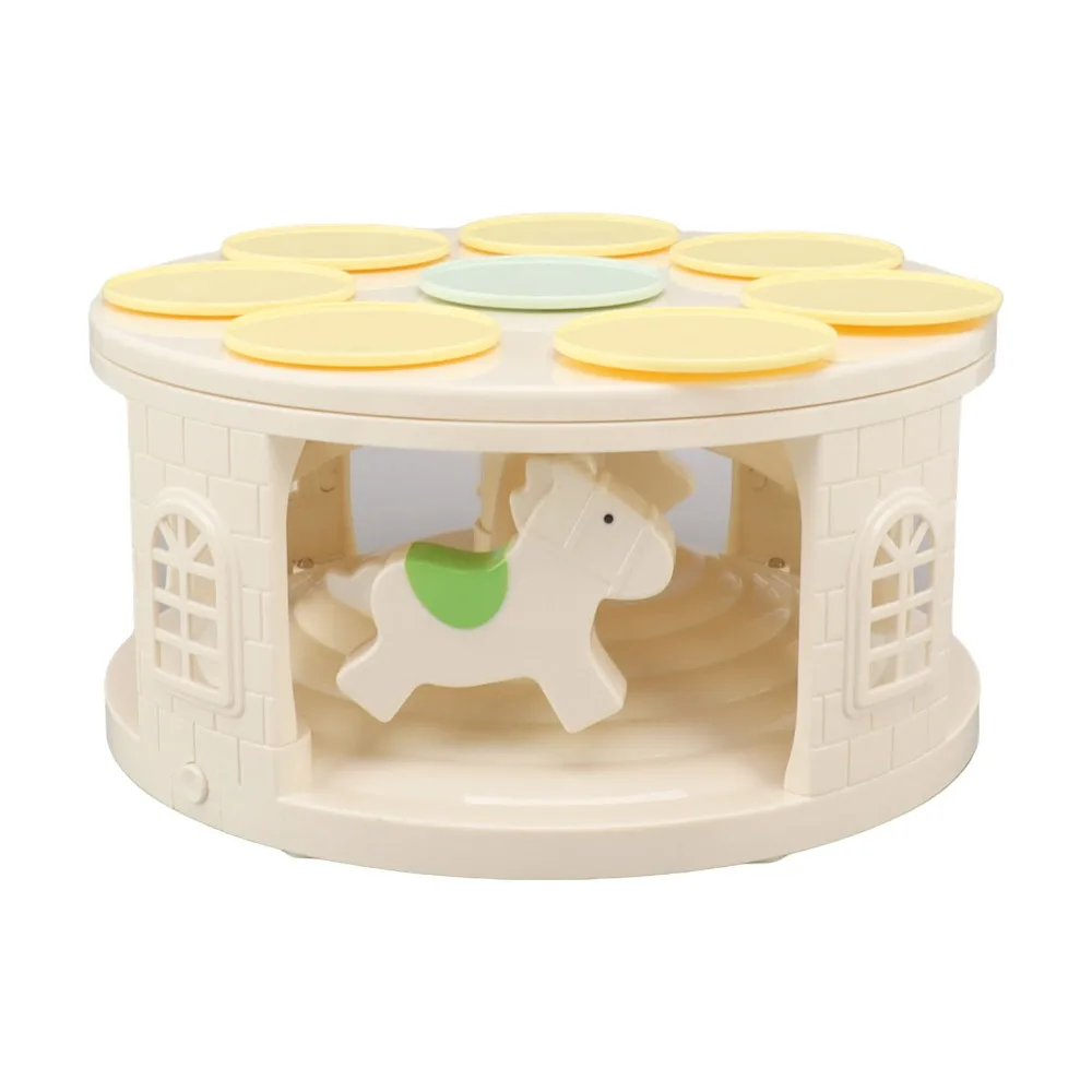 New PP Cupcake Stand Automatic Rotating LED Light Cake Turntable Music Carousel Style Cupcake Display Stand Cupcake Decorating