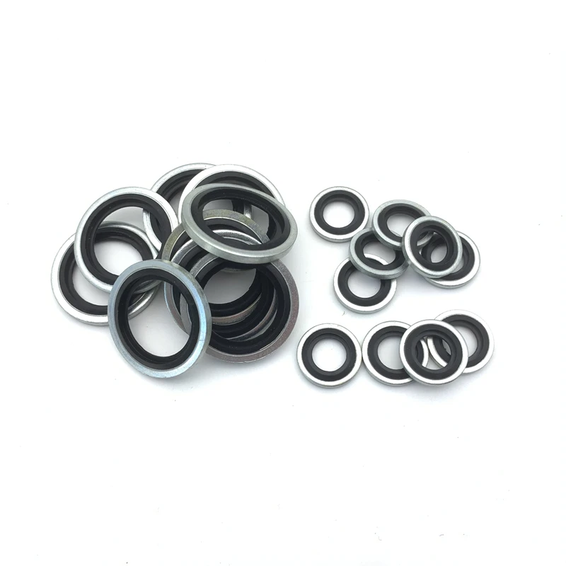 Carbon Steel And Stainless Steel+Rubber FKM British Oil Drain Plug Gaskets Sealing Ring G1/8~G2 Combination Gaskets Sealing Ring