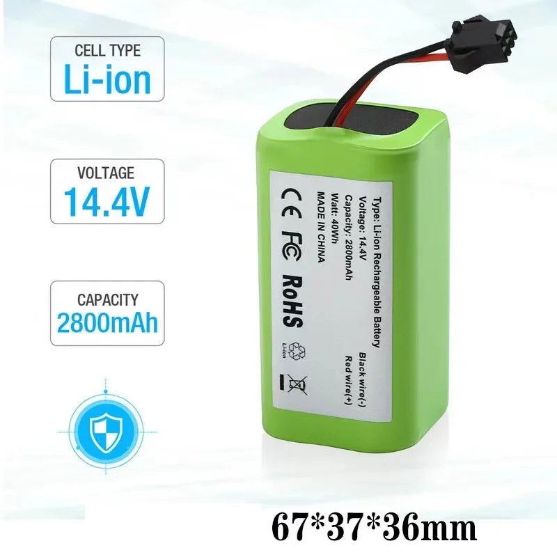 14.4V 2800mAh Replacement Battery Parts For Coredy All R500 R500+ R300 R550 R580 R650 R600 R750 Robot Vacuum Cleaner Accessories