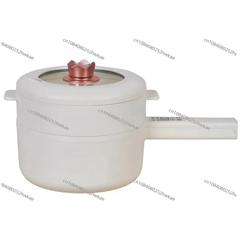Olla caliente eléctrica de 1,6/2L, Cocina eléctrica multifunción ajustable de cinco velocidades, sartén antiadherente para freír el dormitorio del hogar