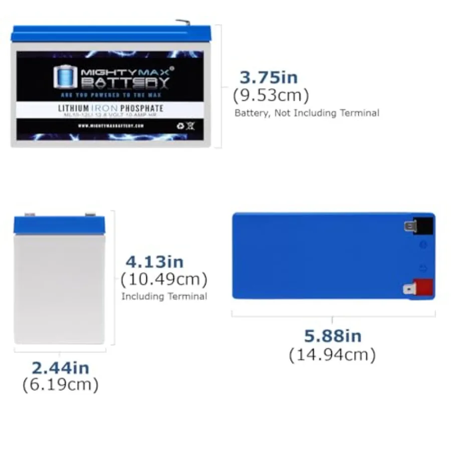Portable fish finder replacement battery: 12V 10AH lithium, black, lightweight and long-cycle life