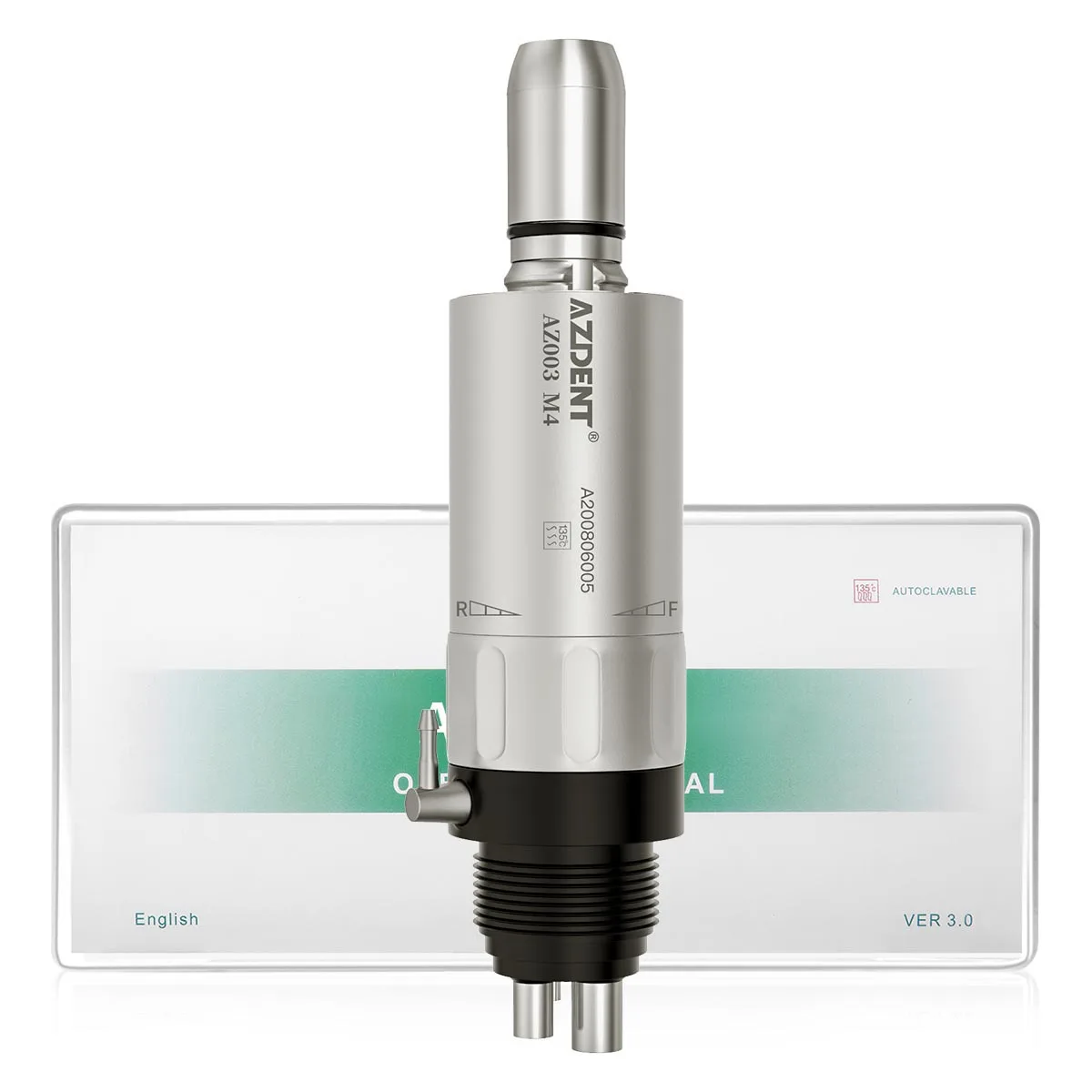 Azdent Dental Low Speed Handpiece Air Motor For 2/4 Hole Rotation Speed 20,000rpm Gear Ratio 1:1 Direct Drive