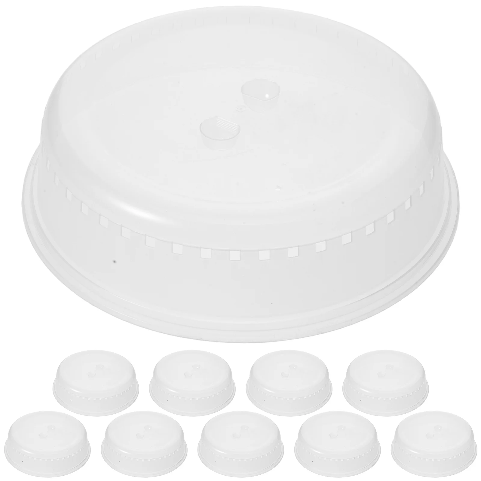 

10pcs Microwave Splatter Reusable Anti-Splatter Lid Oven Safe Plastic Dish Bowl Cover Kitchen Gadget For Food Heating