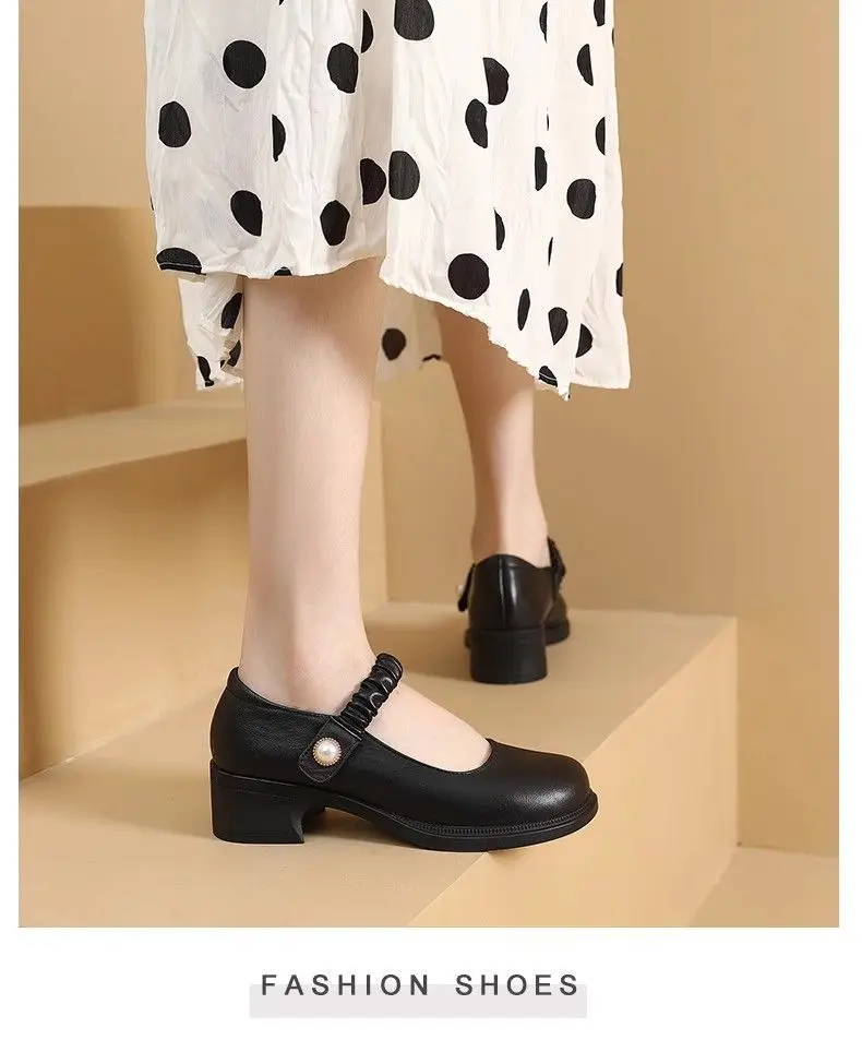 Neue Ankunft Herbst Frauen Schuhe Wohnungen Mary Jane Leder Mokassins Ballett Schuhe Casual Schwarz Loafers Damen Schuhe – Detail 9