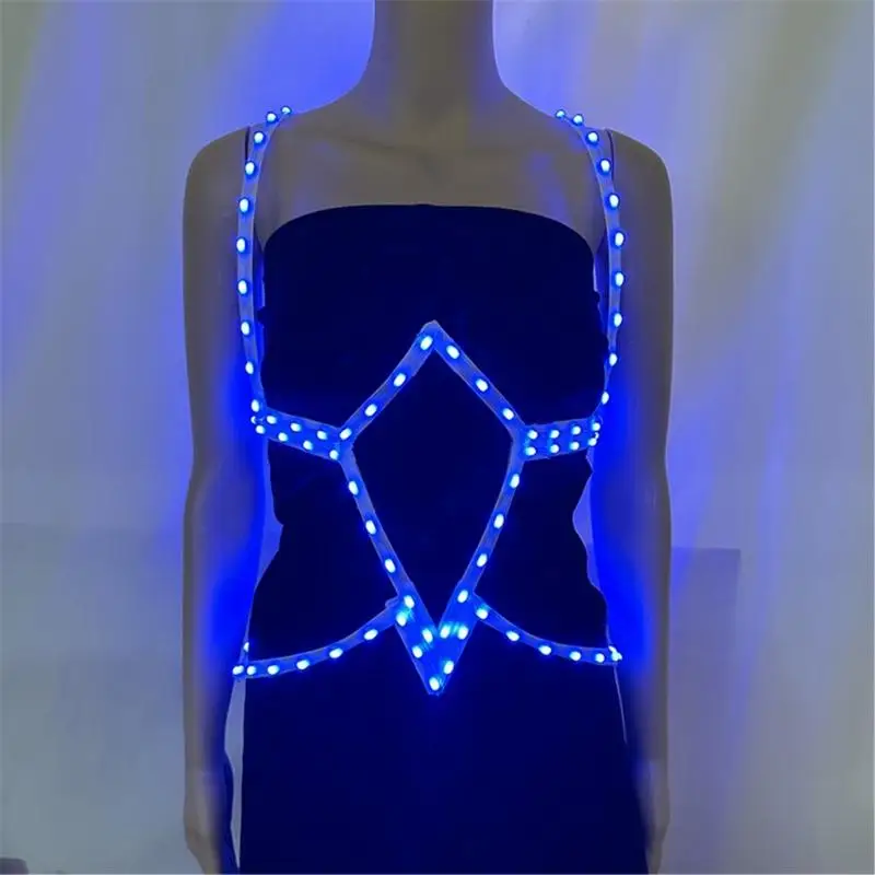 

Multi Purpose LED Glowing Corset Harness for Parties Event Stage Performances