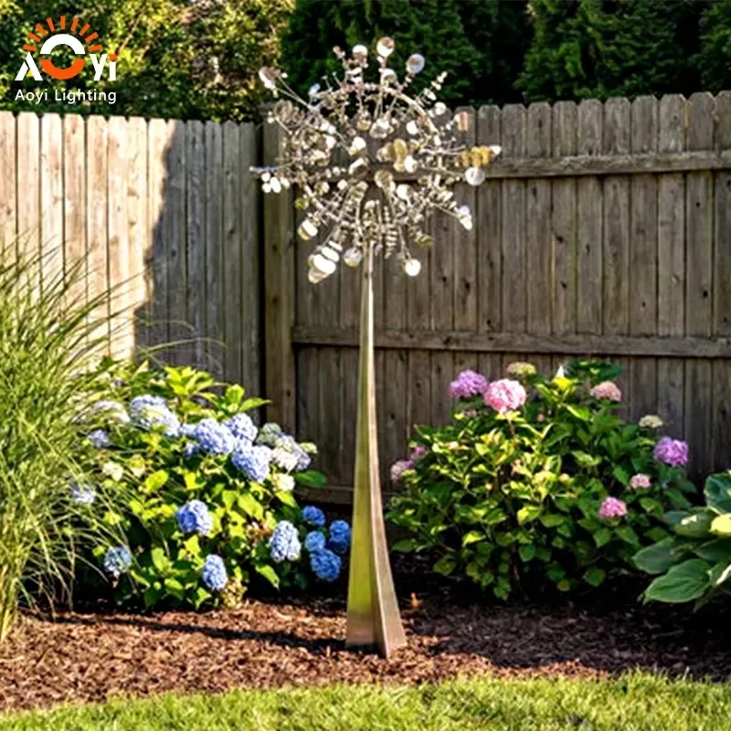 Kinetic Wind Spinner Sculpture - Stainless Steel Garden Art for Outdoor Yard & Patio Decor