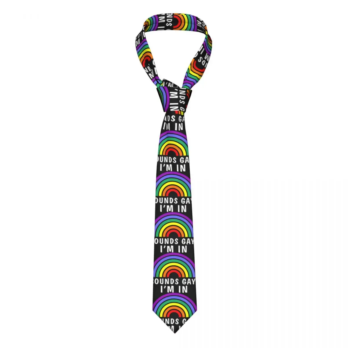 

Sounds Gay I'm In Unisex Neckties Polyester 8 cm Narrow LGBT Pride Gift Rainbow Neck Ties for Men Suits Accessories Gravatas