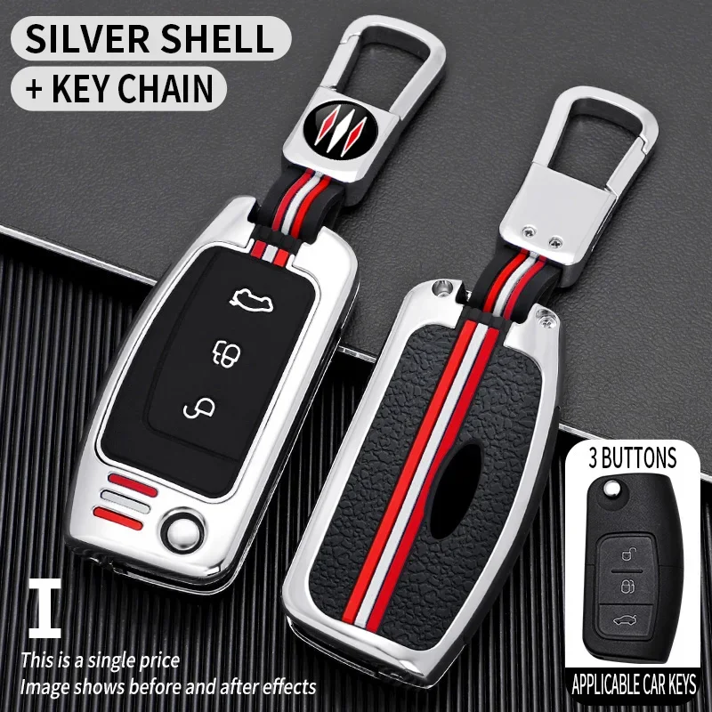 

Metal Car Key Cover Fob Case Shell for Ford Focus 2 3 Mondeo Fiesta Galaxy C-MAX S C Max 3 Bottons Flip Folding Key 2011 2010