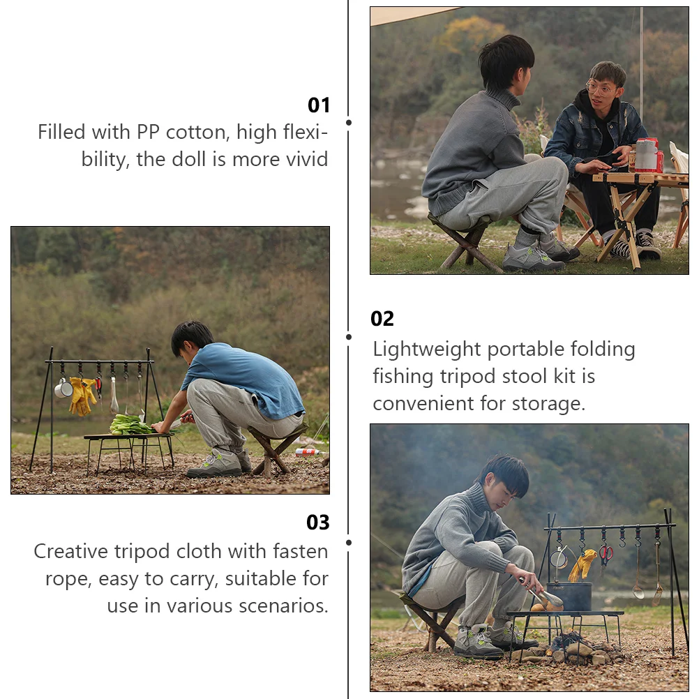 

Waterproof Fishing Stool Tools Portable Tripod Cloth Foldable Three-legged Camping Nylon