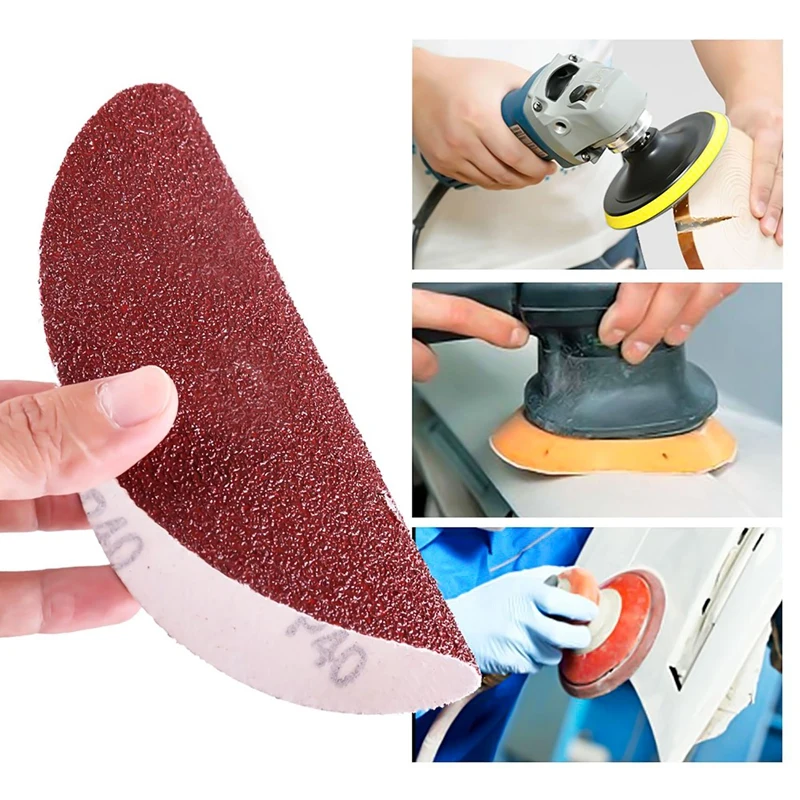 WFF 50 Pcs 2 Inch Sanding Disc 60-180 Grit Hook And Loop For Sander Machine With 1 Pc 2 Inch Drill Shank Backing Pad