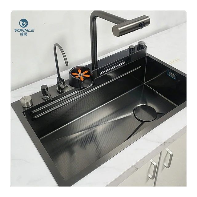 

ization Smart Kitchen Sink Kitchen Sink Stainless Steel Waterfall Kitchen Sink