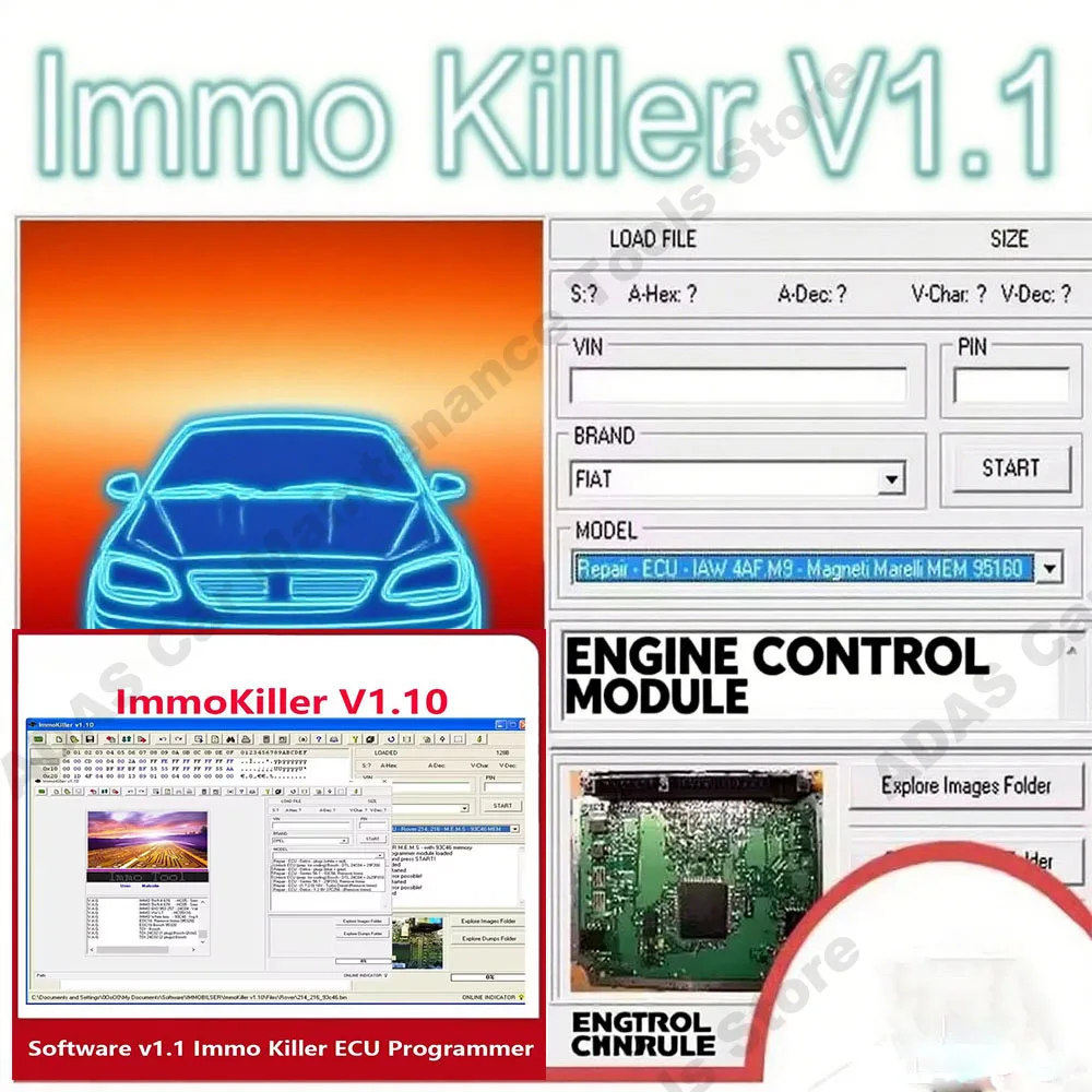 

ImmoKiller V1.10 IMMO Off Software ECU Programmer Tool para la reparación de automóviles Pasando la verificación del inmovilizad