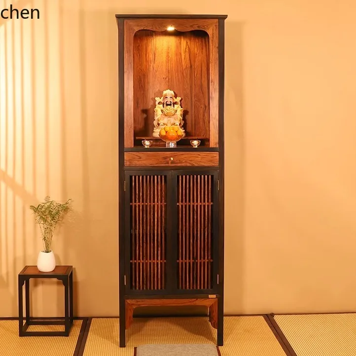 

LXC Solid Wood Buddha Shrine Cabinet Red Wood Offering Table Guanyin God of Wealth Home Buddha Cabinet Incense Table