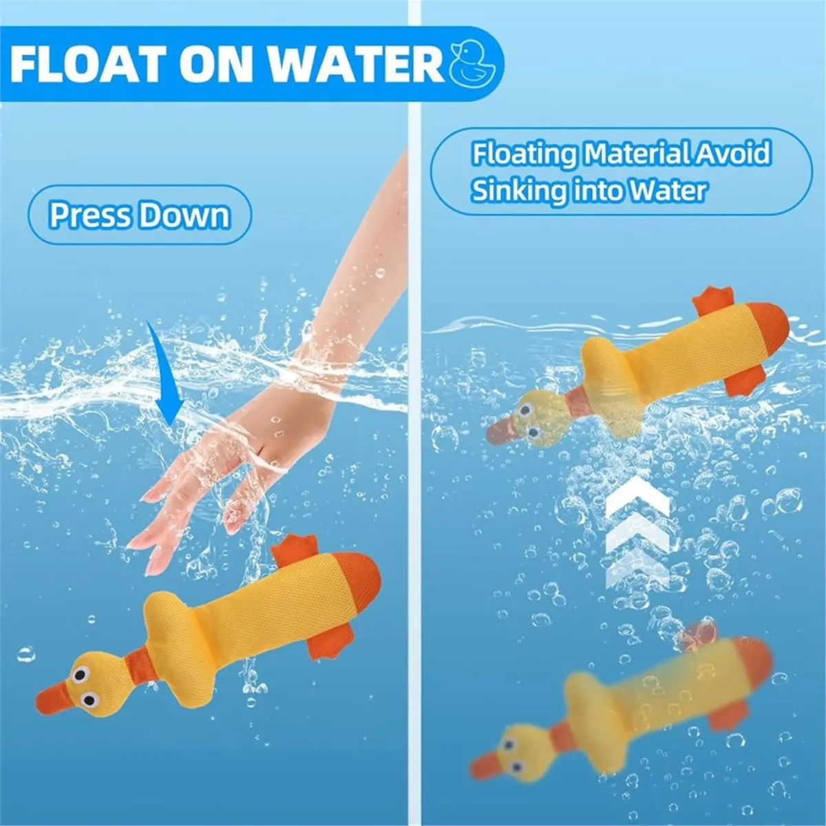 Floating Dog Water Pool Toys 2 Pack for Swimming Pool, Interactive Crinkle Pet Puppy Chew Toys for Play and Training